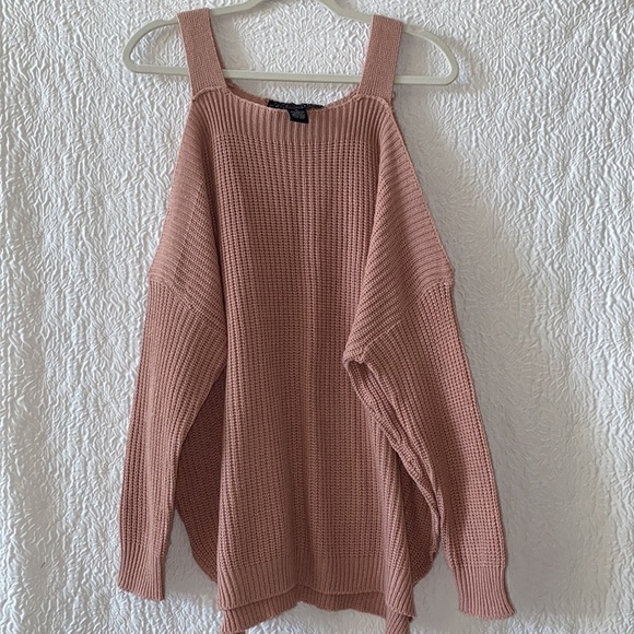 Polly & Esther Drop Sleeve Cut Out Cold Shoulder Sweater - Picture 3 of 7